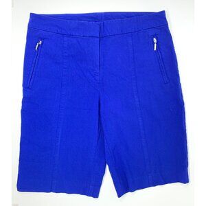 IZOD‎ Golf Blue Stretch Flat Front Zipper Pockets Women's Shorts Size 6